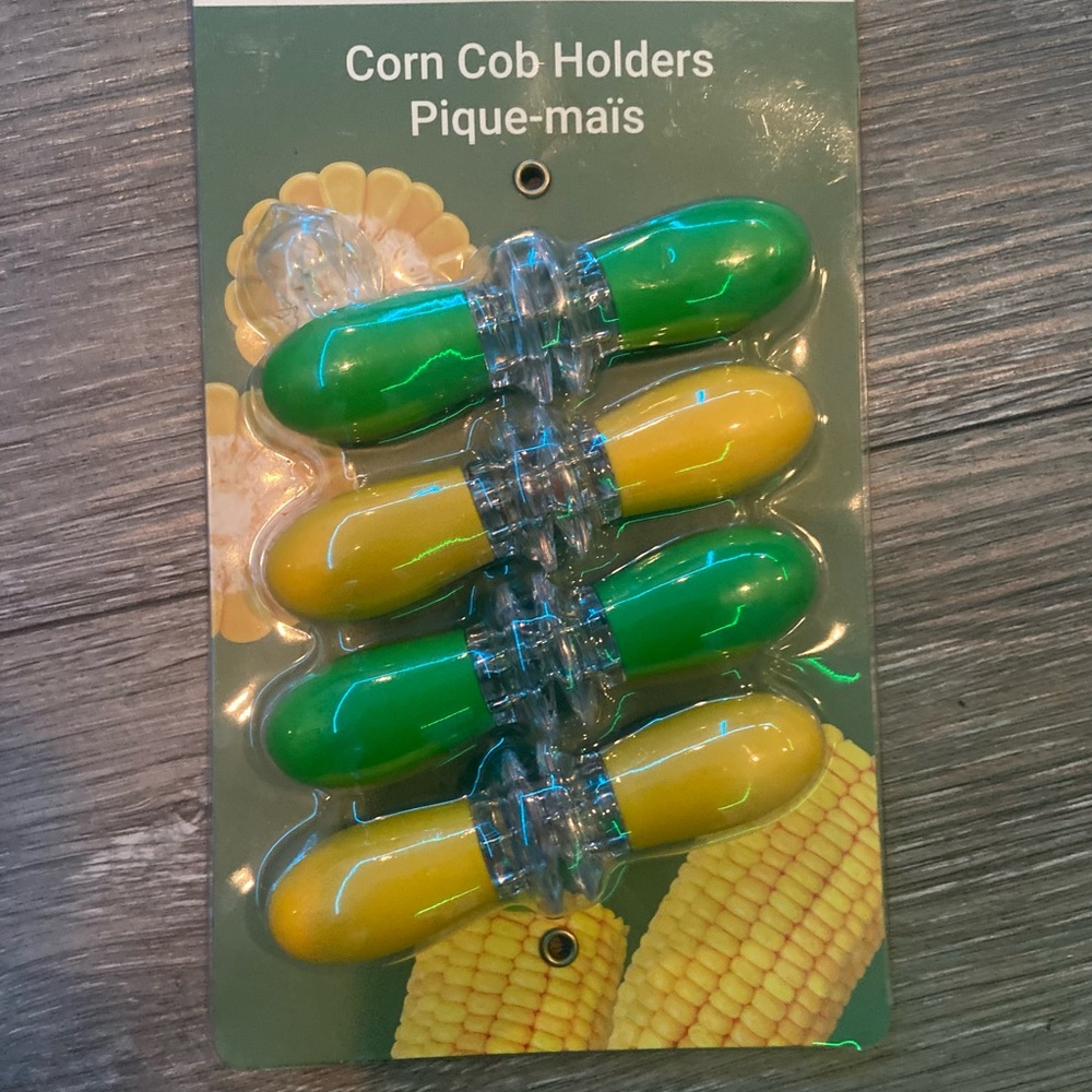 Corn Cob Holders - Green and Yellow Set